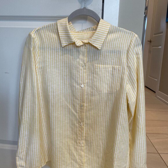 Sezane Tops - Sezane Yellow Ecru Tomboy shirt, size Medium